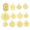 Picture of Eco-friendly Vacuum Plating 304 Stainless Steel Galaxy Charms 18K Real Gold Plated Star Sunshine
