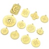 Picture of Eco-friendly Vacuum Plating 304 Stainless Steel Galaxy Charms 18K Real Gold Plated Star Sunshine