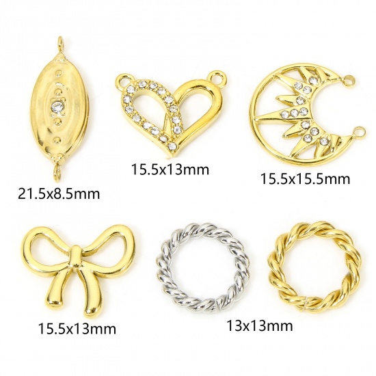Immagine di Eco-friendly 304 Stainless Steel Stylish Charms Multicolor Bowknot Heart