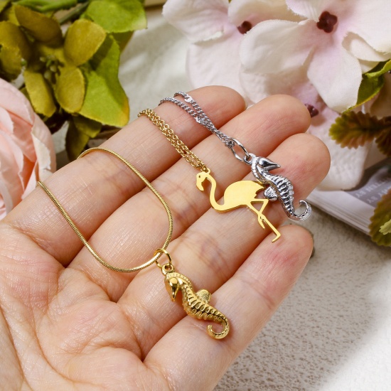 Picture of Eco-friendly 304 Stainless Steel Cute Charms Multicolor Seahorse Animal Fish