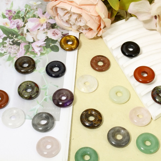 Picture of Gemstone ( Natural ) Charms Circle Ring 20mm Dia.