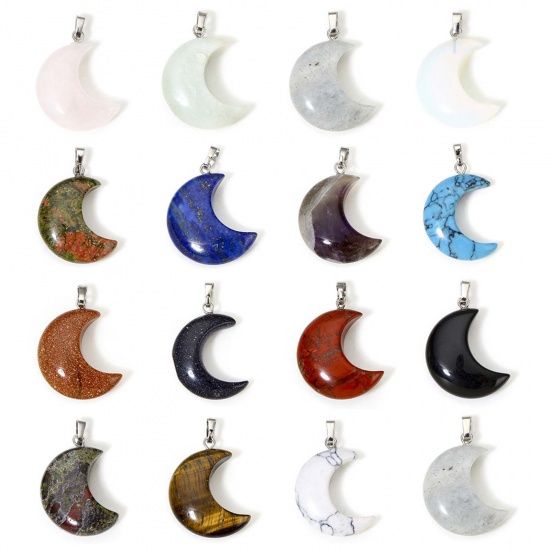 Picture of Gemstone ( Natural ) Galaxy Charms Half Moon 3.5cm x 2.3cm