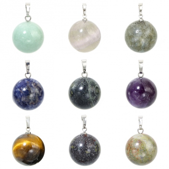 Picture of Gemstone ( Natural ) Charms Ball 28mm x 18mm