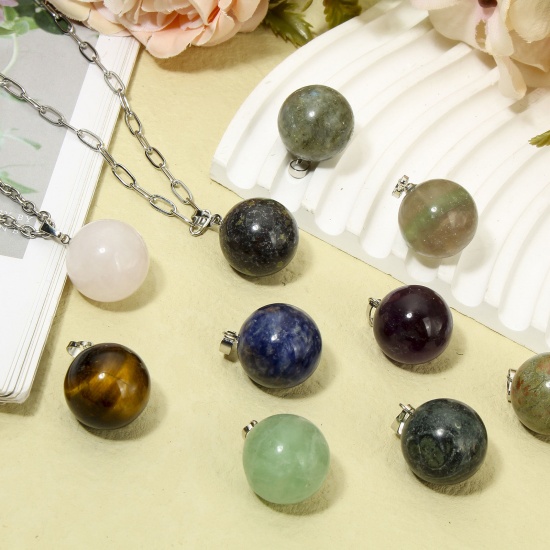 Picture of Gemstone ( Natural ) Charms Ball 28mm x 18mm