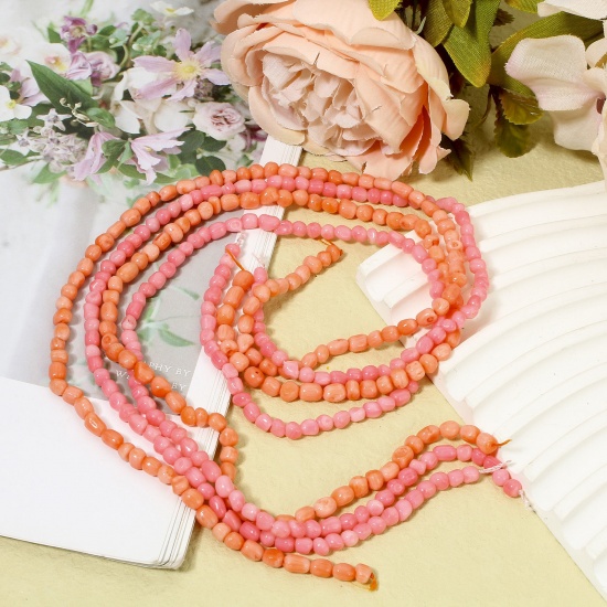 Picture of Coral ( Natural Dyed ) Beads For DIY Charm Jewelry Making Irregular About 7x5mm - 4x3mm, Hole: Approx 0.5mm
