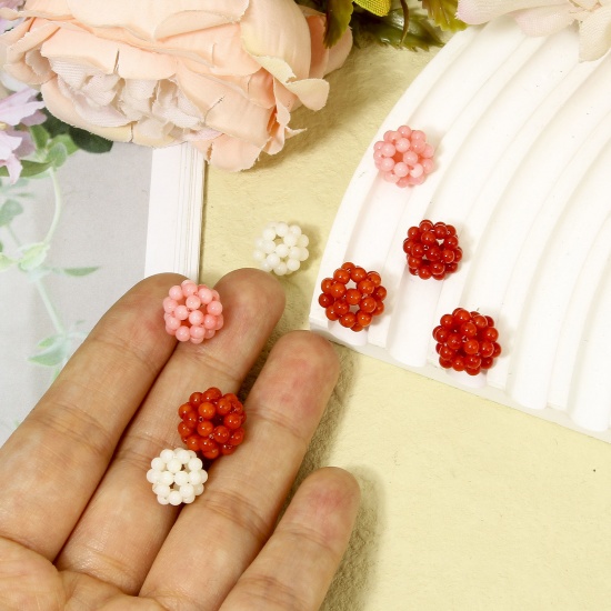 Immagine di 1 Pz Corallo ( Naturale/Tintura ) Perline per la Creazione di Gioielli con Ciondoli Fai-da-te Palla Come 12mm Dia., Foro: Circa 1.6mm
