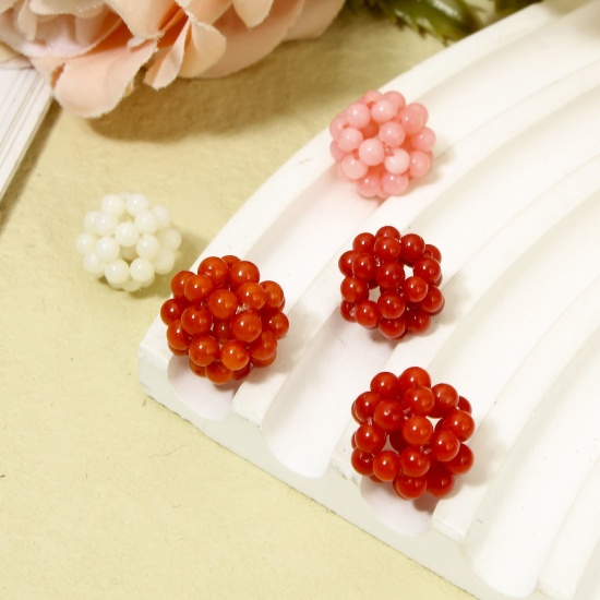 Immagine di 1 Pz Corallo ( Naturale/Tintura ) Perline per la Creazione di Gioielli con Ciondoli Fai-da-te Palla Come 12mm Dia., Foro: Circa 1.6mm