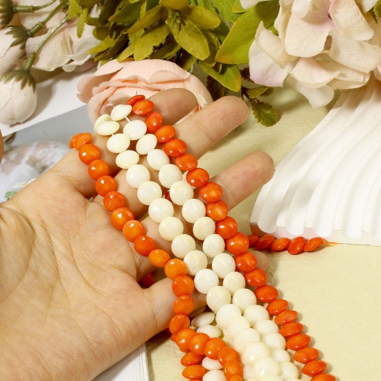 Picture of Coral ( Natural Dyed ) Beads For DIY Charm Jewelry Making Round About 9mm Dia., Hole: Approx 0.5mm