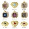 Bild von 1 Stück Umweltfreundlich Messing Geometrisch Charms 18K Echtgold plattiert Micro Pave Klar Zirkonia 22mm x 17mm