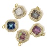 Bild von 1 Stück Umweltfreundlich Messing Geometrisch Charms 18K Echtgold plattiert Micro Pave Klar Zirkonia 22mm x 17mm