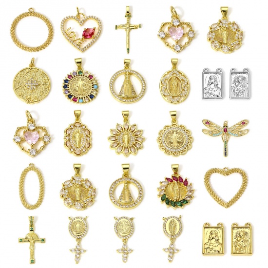 Picture of Eco-friendly Brass Religious Charms Real Gold Plated Jesus