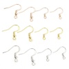Picture of Eco-friendly Vacuum Plating Brass Simple Ear Wire Hooks Earrings For DIY Jewelry Making Accessories Multicolor