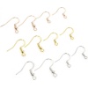 Picture of Eco-friendly Vacuum Plating Brass Simple Ear Wire Hooks Earrings For DIY Jewelry Making Accessories Multicolor