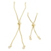 Picture of 1 Piece Eco-friendly Vacuum Plating Brass Simple Box Chain Semi-finished Adjustable Slider/ Slide Bolo Bracelets Base For DIY Handmade Jewelry Making Real Gold Plated Clear Rhinestone