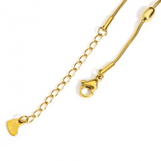 Imagen de 1 Piece 304 Stainless Steel Handmade Link Chain Anklet 18K Gold Color 22cm(8 5/8") long