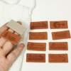 Picture of PU Label Tag For Clothing Rectangle Brown " Hand Made " 4cm x 2cm