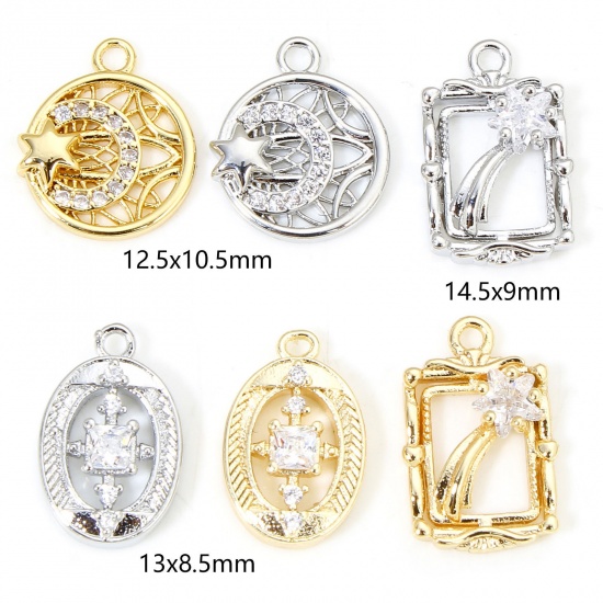 Immagine di 2 PCs Eco-friendly Brass Charms Real Gold Plated Star Cross