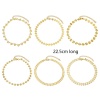 Picture of 304 Stainless Steel Handmade Link Chain Anklet Gold Plated With Lobster Claw Clasp And Extender Chain Geometric Heart 22.5cm(8 7/8") long