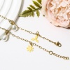 Picture of 304 Stainless Steel Link Cable Chain Anklet Gold Plated With Lobster Claw Clasp And Extender Chain Butterfly Animal Musical Note 23cm(9") long