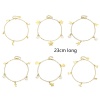 Picture of 304 Stainless Steel Link Cable Chain Anklet Gold Plated With Lobster Claw Clasp And Extender Chain Half Moon Cross