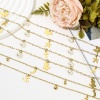 Picture of 304 Stainless Steel Link Cable Chain Anklet Gold Plated With Lobster Claw Clasp And Extender Chain Half Moon Cross
