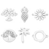 Picture of 304 Stainless Steel Connectors Charms Pendants Silver Tone Hollow