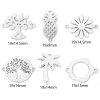 Picture of 304 Stainless Steel Connectors Charms Pendants Silver Tone Hollow