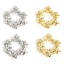 Immagine di 2 Pz Ecologico Ottone Charms Vero Oro Placcato Ghirlanda Micro Spianare Trasparente Cubic Zirconiae 19mm x 17mm
