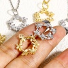 Bild von 2 Stück Umweltfreundlich Messing Charms Echtgold plattiert Kranz Micro Pave Klar Zirkonia 19mm x 17mm