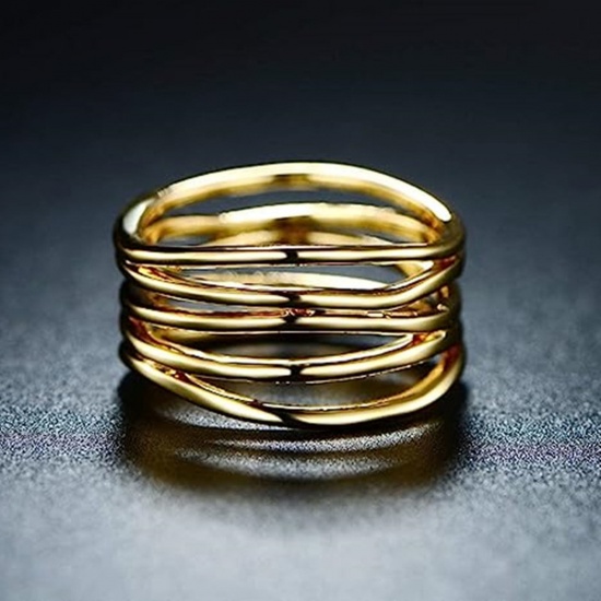Picture of Eco-friendly Simple & Casual Simple Multicolor Brass Unadjustable Streak Rings For Women Party