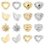 Immagine di 2 Pz Ecologico Ottone San Valentino Charms Cuore Vero Oro Placcato Trasparente Cubic Zirconiae