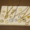 Picture of Eco-friendly Brass Valentine's Day Charms Real Gold Plated Heart Clear Cubic Zirconia