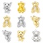 Immagine di 2 Pz Ecologico Ottone Charms Orso Oro riempito Trasparente Cubic Zirconiae