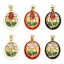 Picture of Eco-friendly Brass & Glass Charms 18K Real Gold Plated Multicolor Oval Tulip Flower Enamel Multicolor Rhinestone 26mm x 16mm