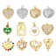 Immagine di 1 Pz Ecologico Ottone San Valentino Charms Cuore Vero Oro Placcato Farfalla