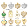 Bild von 1 Stück Umweltfreundlich Messing Valentinstag Charms Echtgold plattiert Herz Schmetterling