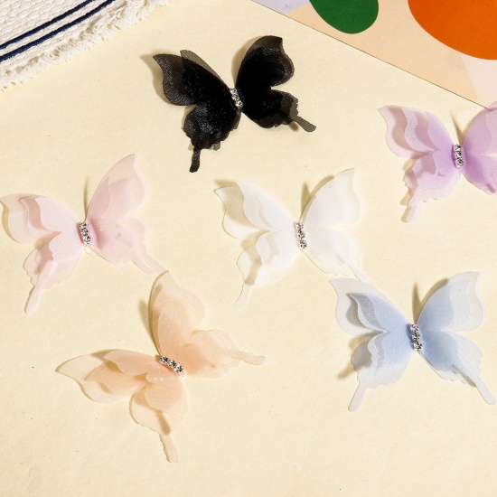 Picture of Organza Ethereal Butterfly DIY Handmade Craft Materials Accessories Multicolor 5.2cm x 5cm