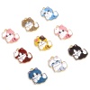 Picture of Zinc Based Alloy Charms Multicolor Cat Animal Enamel 22mm x 17mm