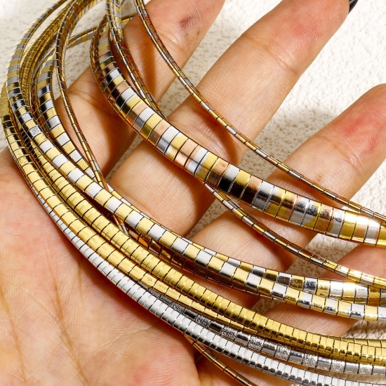 1 Piece 304 Stainless Steel Omega Chain Collar Neck Ring Necklace For DIY Jewelry Making 45cm(17 6/8") long の画像