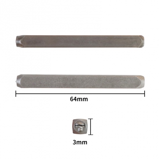 Immagine di 1 Serie Acciaio Punch Metallo Stampaggio Strumenti Numero Lettera Maiuscola 6.4cm x 0.6cm