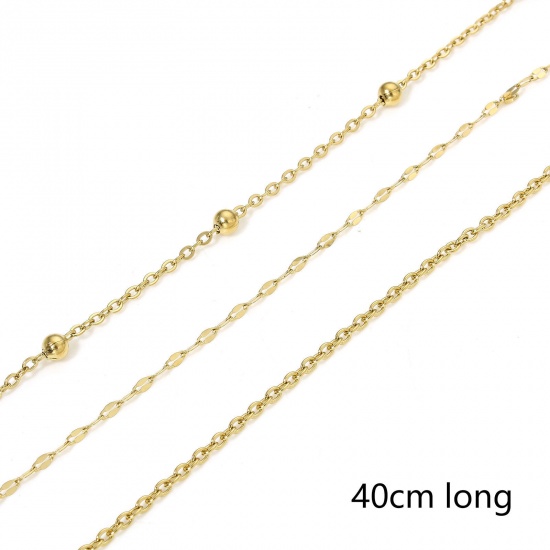 Immagine di Eco-friendly Simple & Casual Simple Gold Plated 304 Stainless Steel Link Cable Chain Necklace For Women Party