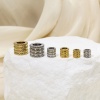 Picture of Eco-friendly 304 Stainless Steel Simple Spacer Beads For DIY Bracelet Jewelry Making Findings Tube Multicolor Stripe Faceted
