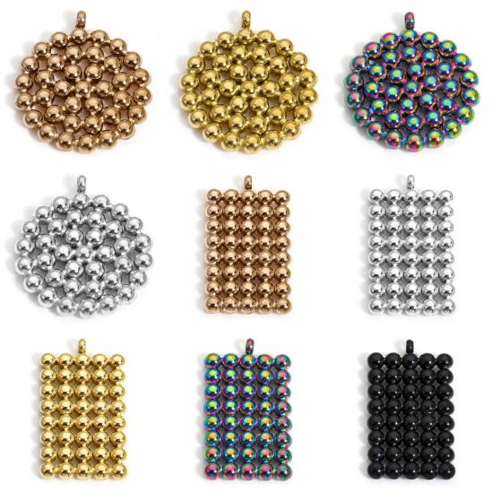 Picture of Vacuum Plating 304 Stainless Steel Charms Geometric