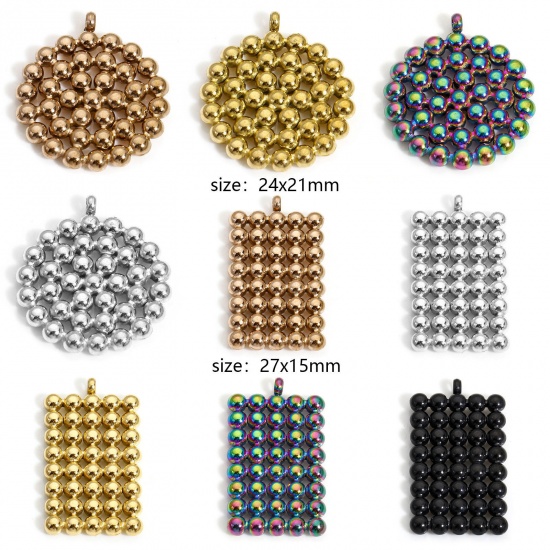 Picture of Vacuum Plating 304 Stainless Steel Charms Geometric