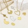 Bild von 1 Stück Umweltfreundlich 304 Edelstahl Geometrisch Charms Schlüssel Bunt Herz Message " LOVE " Hohl