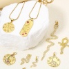 Picture of Eco-friendly Brass Pendants 18K Real Gold Plated Snake Animal Micro Pave Clear Cubic Zirconia