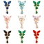 Picture of Brass & Glass Insect Charms Gold Plated Butterfly Animal Tassel Multicolor Rhinestone 3.2cm x 1.8cm