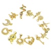 Picture of Brass Charms 18K Gold Plated Animal Sun Micro Pave Clear Cubic Zirconia