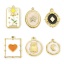 Picture of Eco-friendly Vacuum Plating 304 Stainless Steel Stylish Charms Gold Plated Multicolor Oval Rhombus Enamel