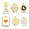 Picture of Eco-friendly Vacuum Plating 304 Stainless Steel Stylish Charms Gold Plated Multicolor Oval Rhombus Enamel